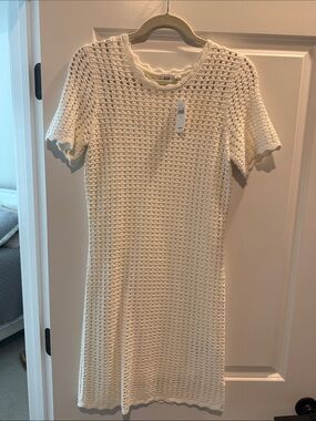 GAP Cream Crochet Knit Mini Dress